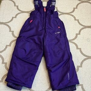 Champion purple kids C9 snow bib overalls